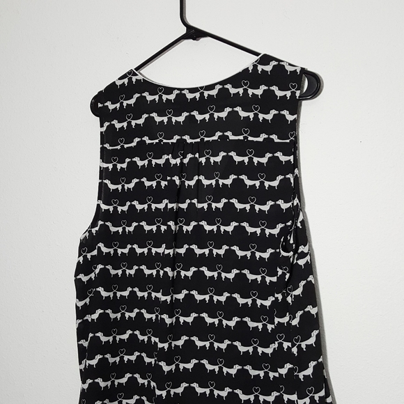 Modcloth | weiner dog sheer sleeveless top 2X plus - Picture 6 of 13